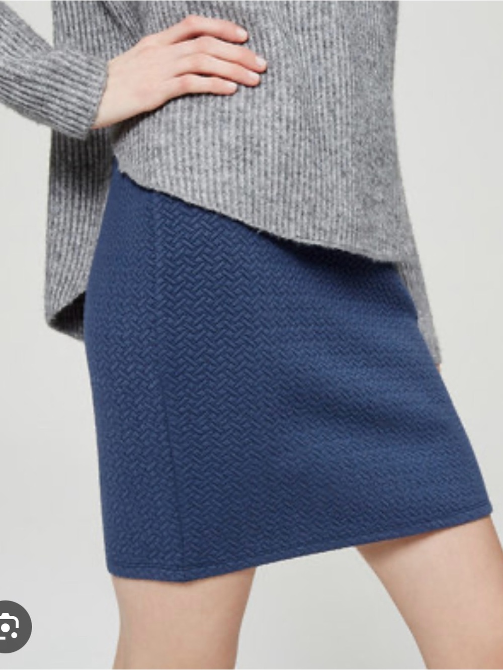 LOFT Navy Textured knit Skirt